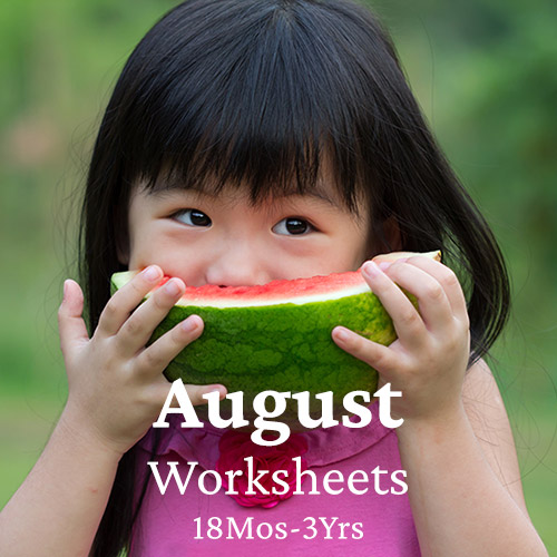 PDF Worksheet Bundle - August (18 Months to 3 Years)