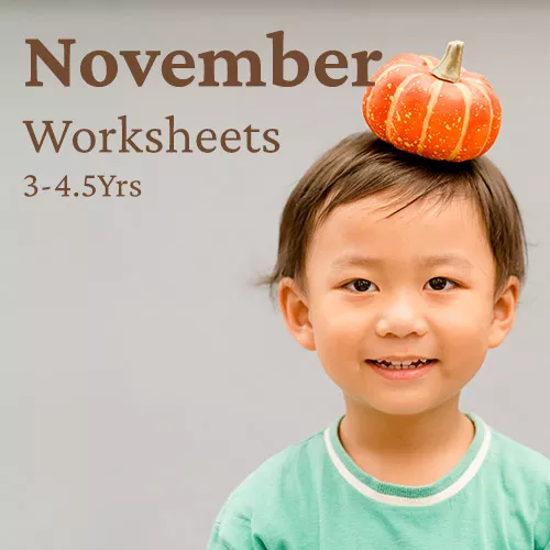 PDF Worksheet Bundle - November (3 Years to 4.5 Years)