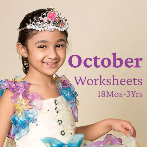 PDF Worksheet Bundle - October (18 Months to 3 Years)