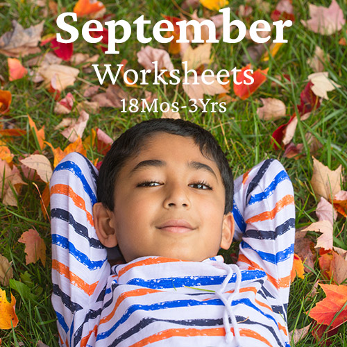 PDF Worksheet Bundle - September (18 Months to 3 Years)