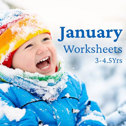 PDF Worksheet Bundle - January (3 Years to 4.5 Years)