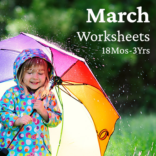 PDF Worksheet Bundle - March (18 Months to 3 Years)